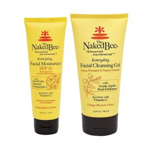 imageThe Naked Bee Orange Blossom Honey Everyday Facial Care Exfoliating Facial Cleansing Gel 55 oz and AntiWrinkle Moisturizer SPF30 25 oz  2 Piece
