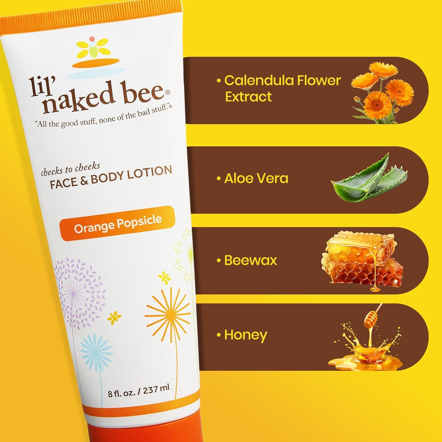 imageLil Naked Bee Baby Lotion for Kids 8 oz Orange Popsicle Cheeks to Cheeks Face ampamp Body Lotion for Hydrating ampamp Moisturizing for Skin