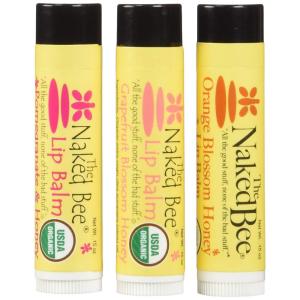 imageThe Naked Bee Lip Balm in Orange Blossom Honey Grapefruit Blossom and Pomegranate ampamp Honey 015 oz  3 Pack